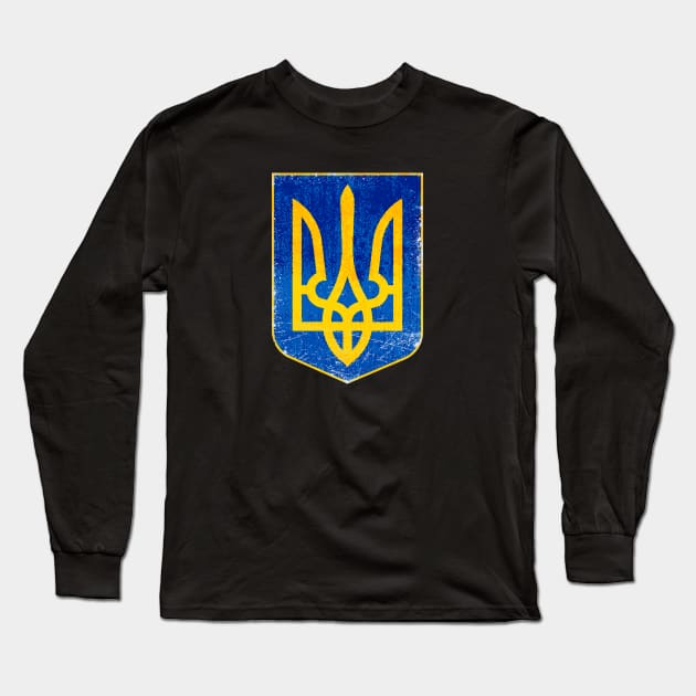 Ukraine Coat of Arms, Trident, Tryzub Long Sleeve T-Shirt by StabbedHeart